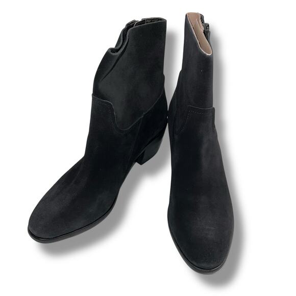 UGG Womens Breeda Suede Ankle Boots Mid Heel Zip Closure Almond Toe Black Sz 9 - Picture 3 of 16